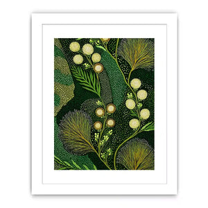 green botanical pattern Canvas Print canvas leafy nature modern biophilic decor