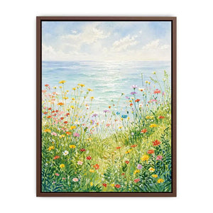 Soft wildflower meadow landscape Canvas Print with pastel tones, calming decor