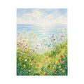 Soft wildflower meadow landscape wall art with pastel tones, calming decor for homes in Provence, California, Tuscany interiors