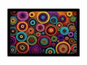 Colorful abstract dot pattern circles Canvas Print, modern geometric canvas decor