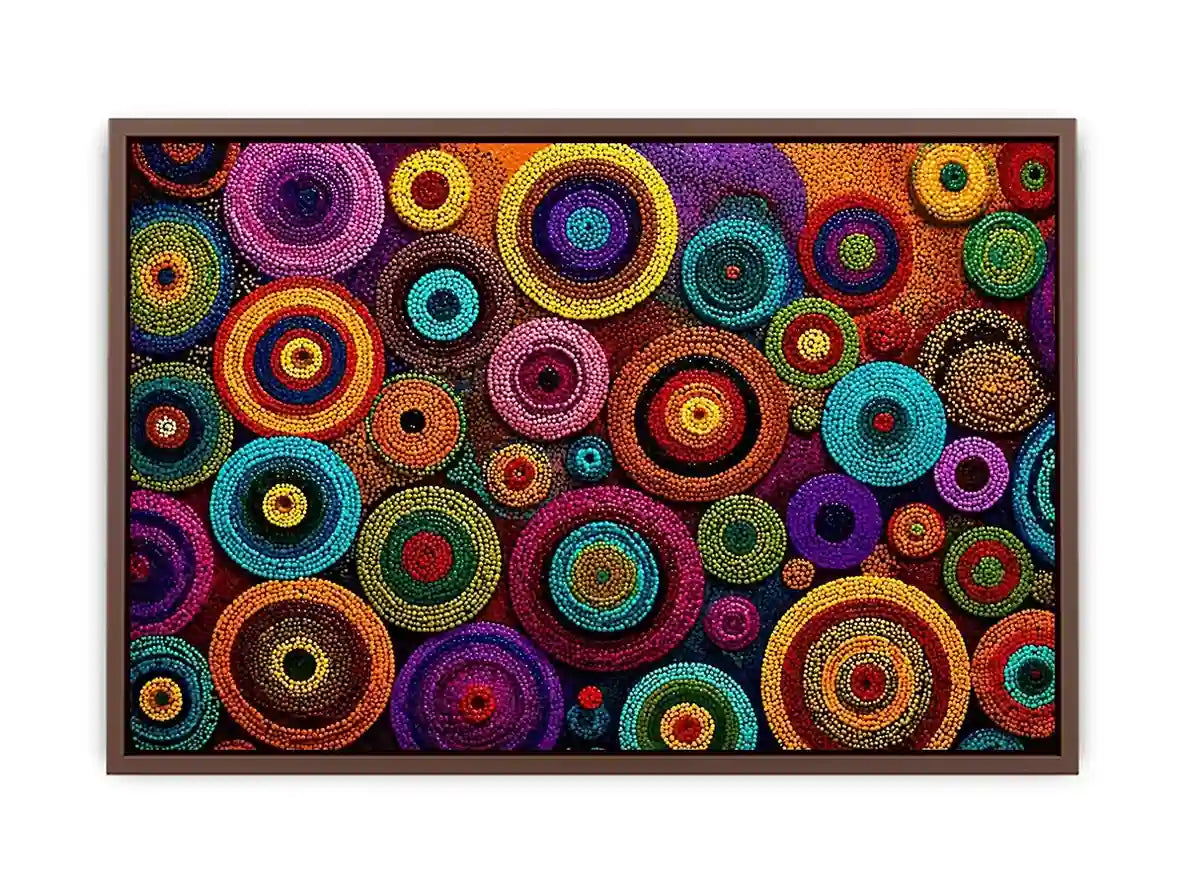 Colorful abstract dot pattern circles Canvas Print, modern geometric canvas decor