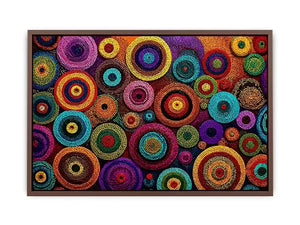 Colorful abstract dot pattern circles Canvas Print, modern geometric canvas decor