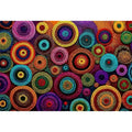 Colorful abstract dot pattern circles wall art, modern geometric canvas decor for homes in New York, London, Dubai interiors