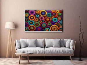 Colorful abstract dot pattern circles Canvas Print, modern geometric canvas decor