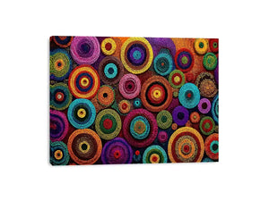 Colorful abstract dot pattern circles Canvas Print, modern geometric canvas decor