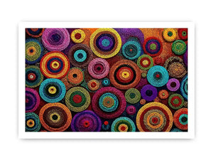 Colorful abstract dot pattern circles Canvas Print, modern geometric canvas decor