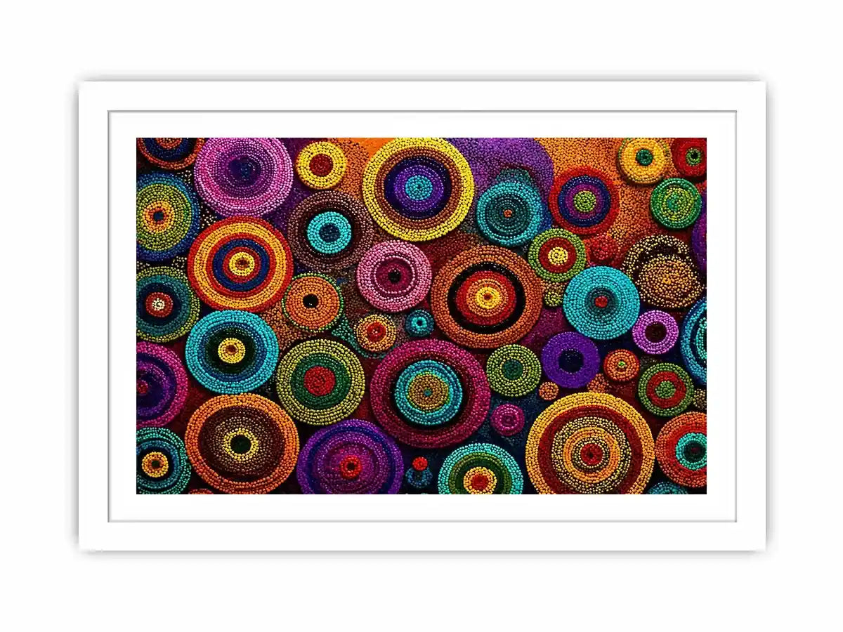 Colorful abstract dot pattern circles Canvas Print, modern geometric canvas decor