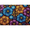 Colorful abstract floral dot pattern wall art, modern bold canvas decor for homes in New York, London, Dubai interiors