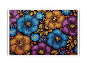 Colorful abstract floral dot pattern Canvas Print, modern bold canvas decor