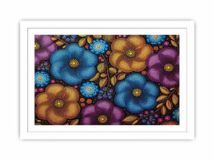 Colorful abstract floral dot pattern Canvas Print, modern bold canvas decor