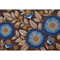 Blue floral dot pattern botanical Canvas Print, modern elegant decor