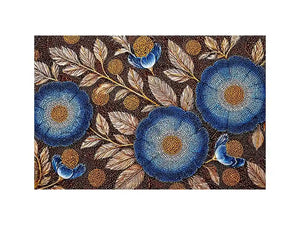 Blue floral dot pattern botanical Canvas Print, modern elegant decor