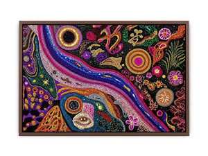 colorful abstract dot galaxy painting, vibrant cosmic dot Canvas Print, modern abstract colorful Canvas Print, galaxy inspired dot artwork