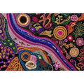 colorful abstract dot galaxy painting, vibrant cosmic dot wall art, modern abstract colorful canvas art, galaxy inspired dot artwork
