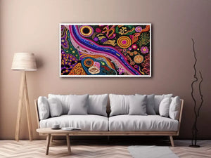 colorful abstract dot galaxy painting, vibrant cosmic dot Canvas Print, modern abstract colorful Canvas Print, galaxy inspired dot artwork