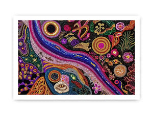colorful abstract dot galaxy painting, vibrant cosmic dot Canvas Print, modern abstract colorful Canvas Print, galaxy inspired dot artwork