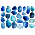 blue watercolor stones wall art, minimalist abstract blue shapes canvas, modern scandinavian watercolor artwork, neutral blue abstract wall decor