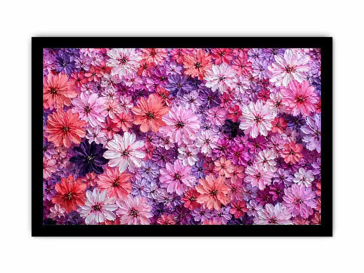 Abstract pink and purple floral blossoms textured painting pattern soft pastel flower Canvas Print