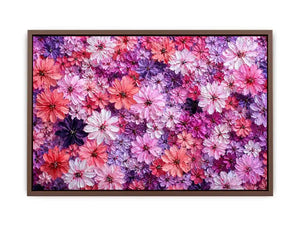 Abstract pink and purple floral blossoms textured painting pattern soft pastel flower Canvas Print