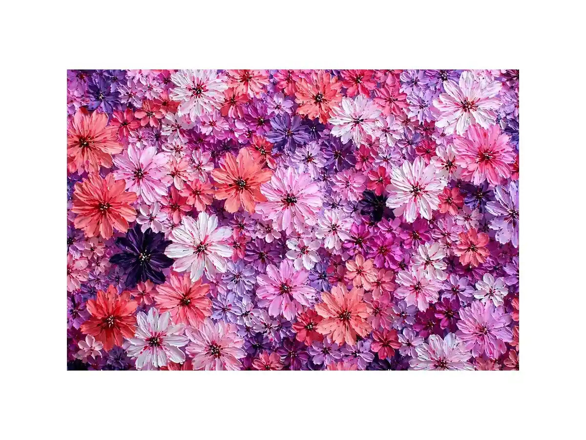 Abstract pink and purple floral blossoms textured painting pattern soft pastel flower Canvas Print