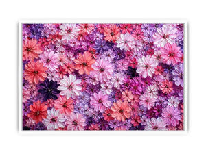 Abstract pink and purple floral blossoms textured painting pattern soft pastel flower Canvas Print