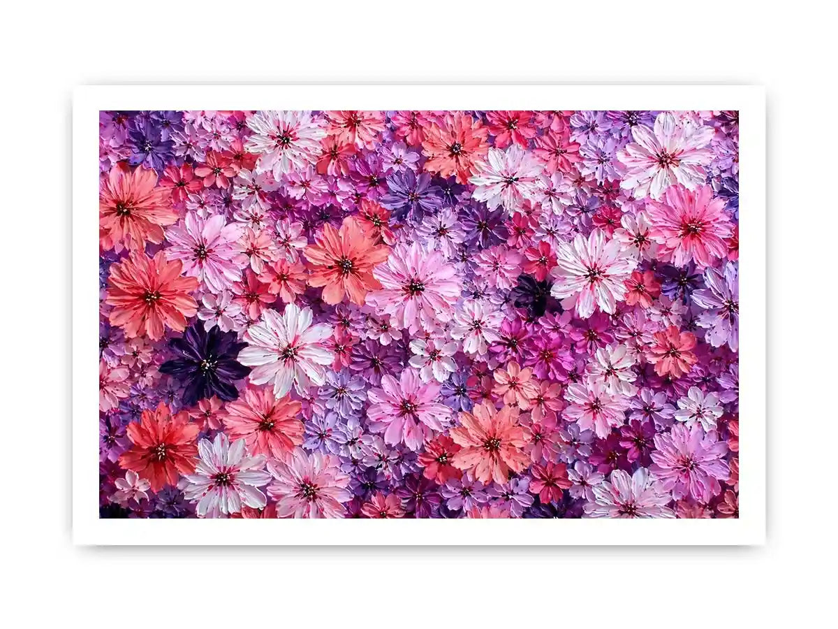 Abstract pink and purple floral blossoms textured painting pattern soft pastel flower Canvas Print