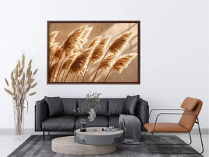 Warm neutral pampas grass Canvas Print soft beige botanical minimal decor