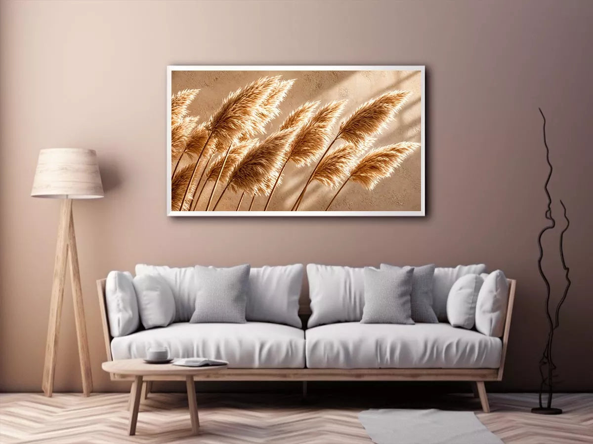 Warm neutral pampas grass Canvas Print soft beige botanical minimal decor