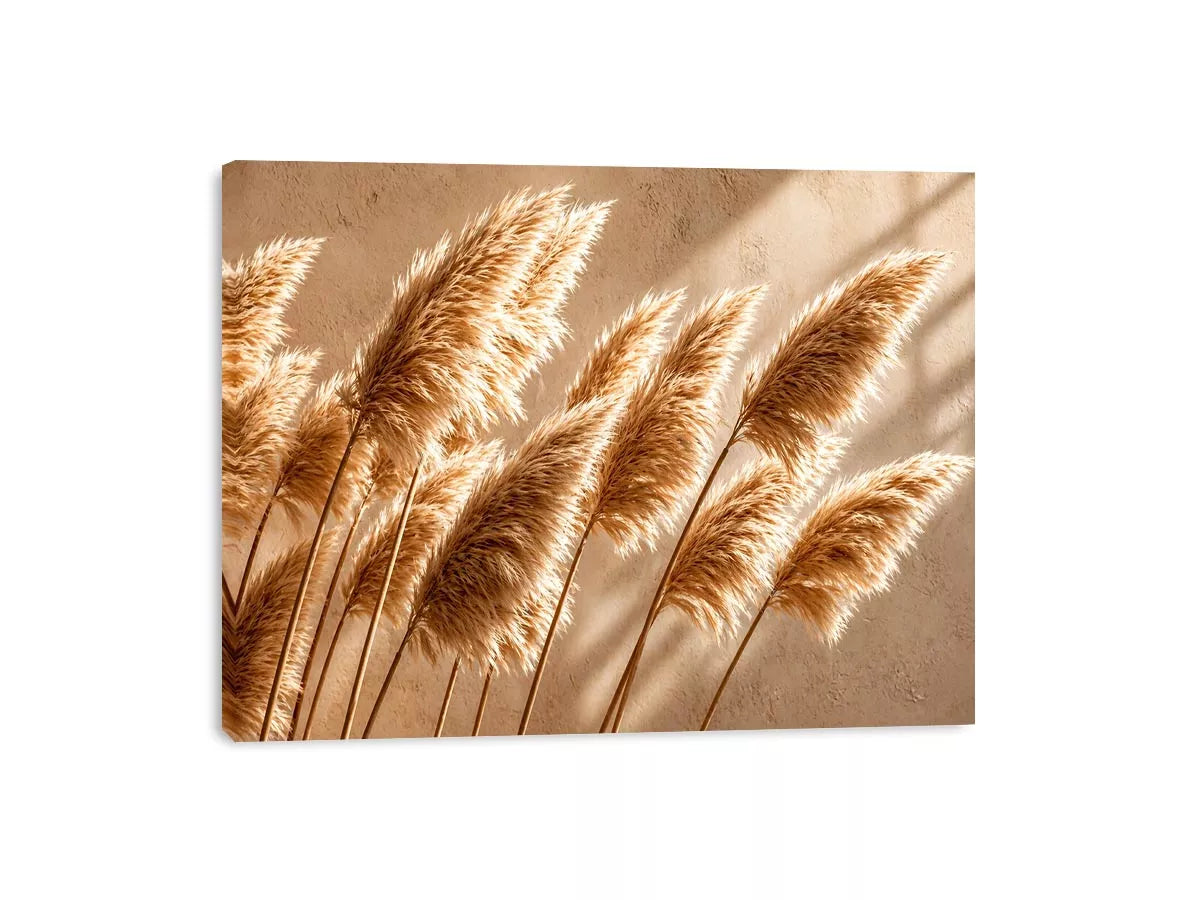 Warm neutral pampas grass Canvas Print soft beige botanical minimal decor
