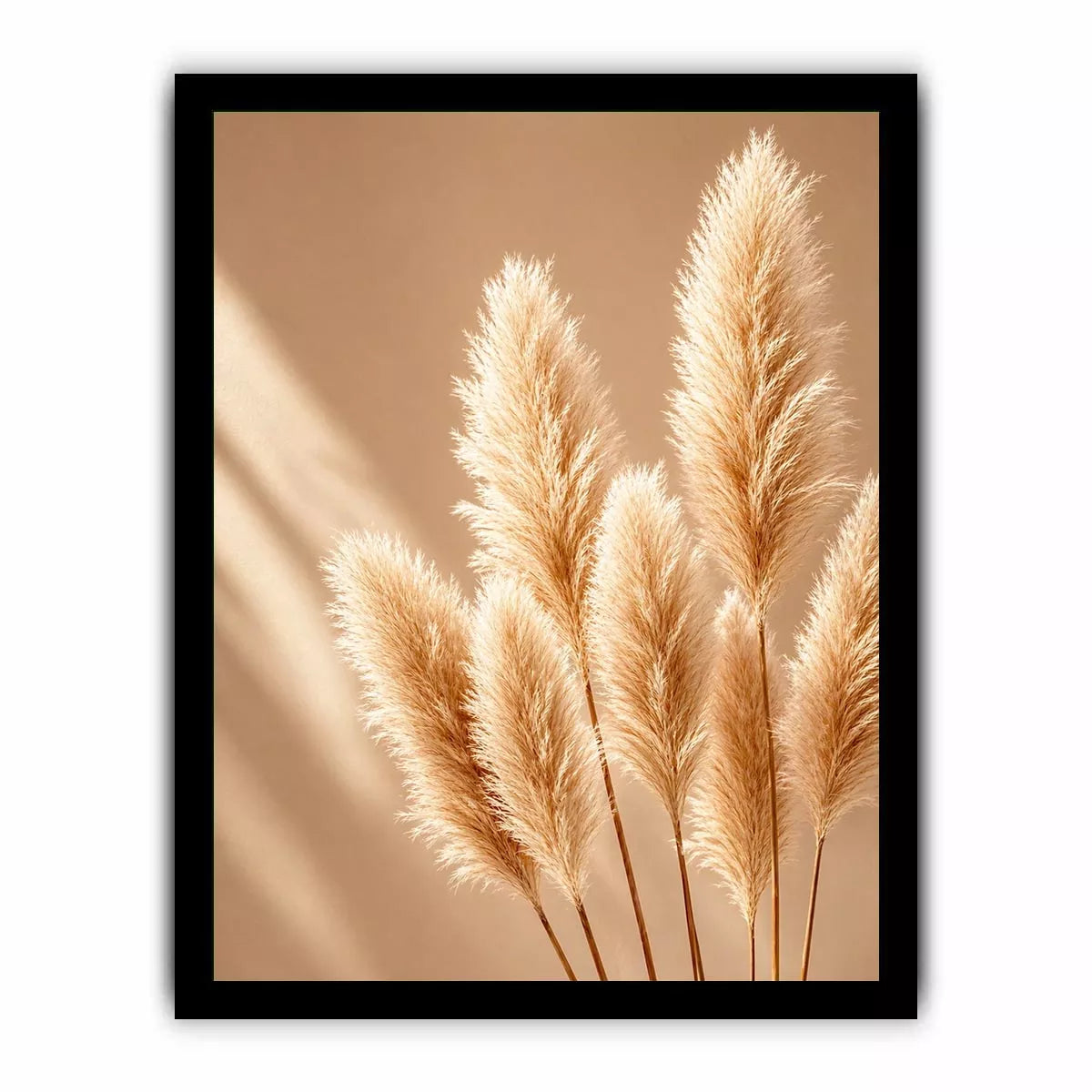 Minimal beige pampas grass wall art soft neutral botanical photography aesthetic decor