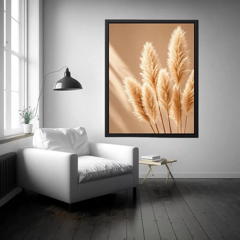 Minimal beige pampas grass Canvas Print soft neutral botanical aesthetic decor