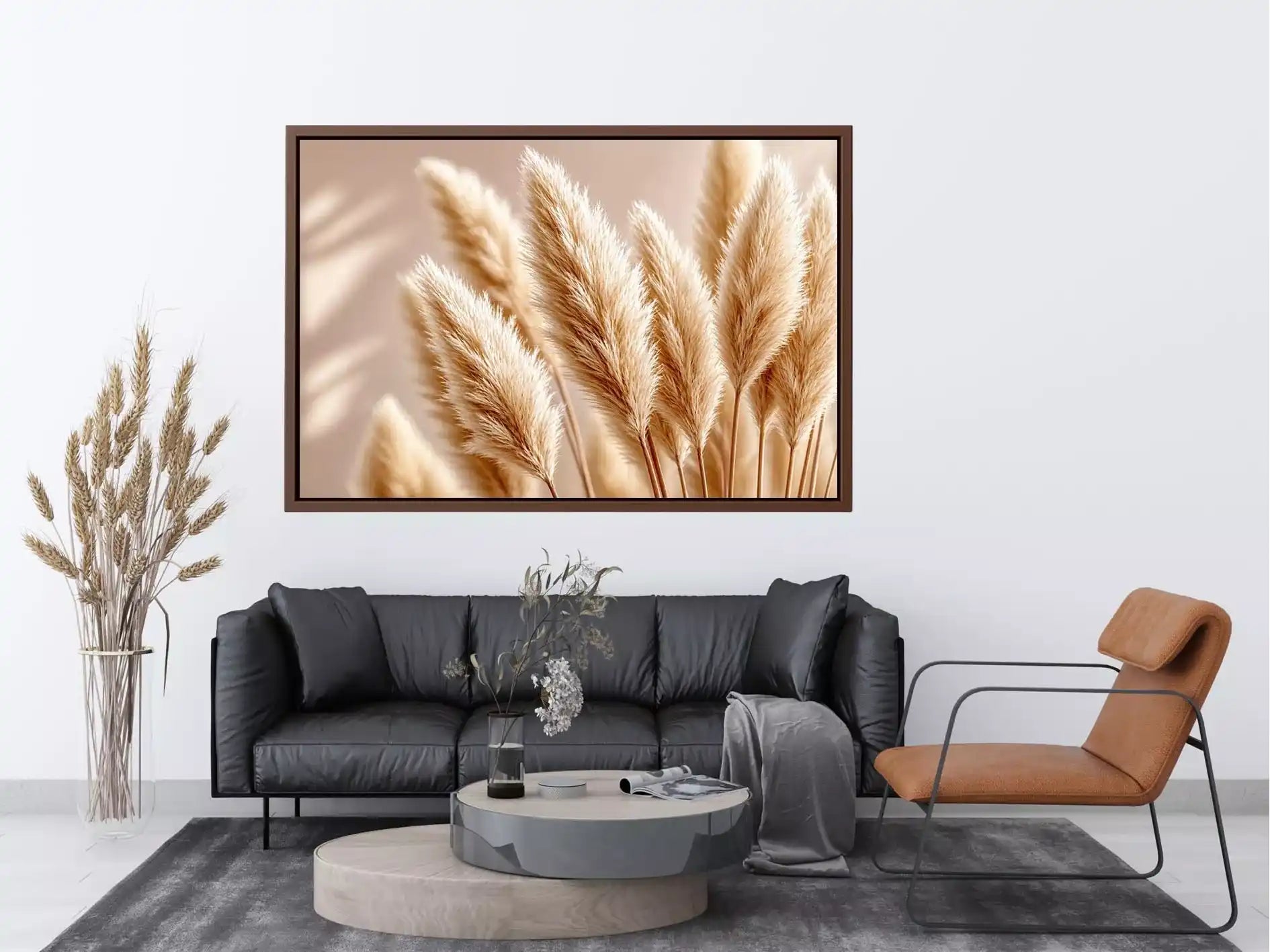 Soft beige pampas grass Canvas Print airy minimal botanical neutral decor