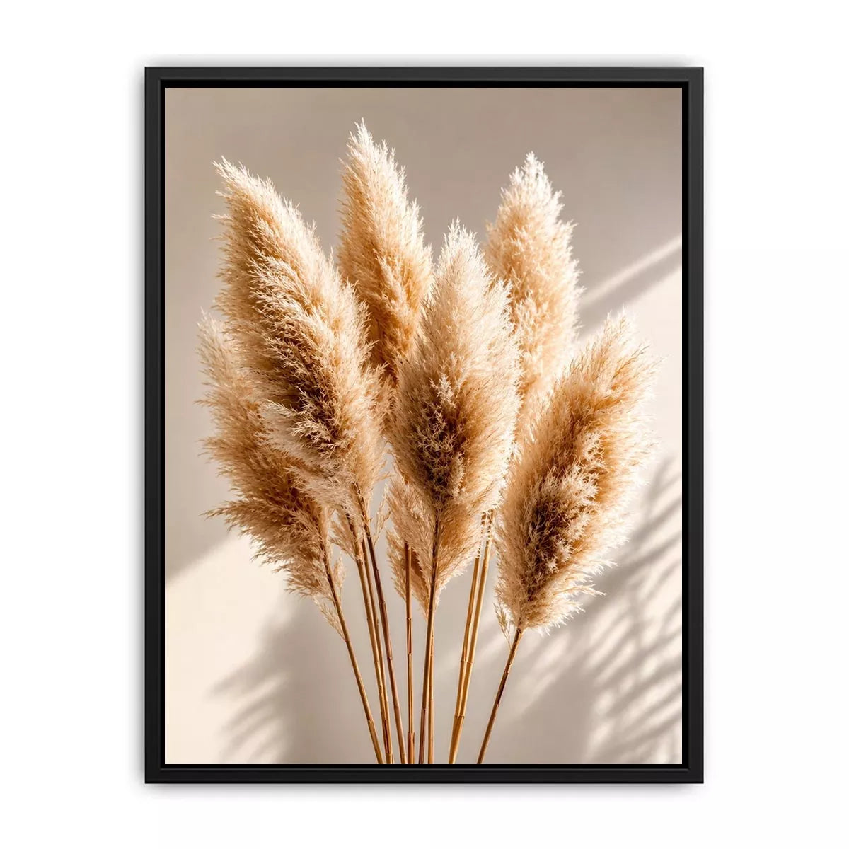 pampas grass wall art neutral, boho pampas grass canvas, minimalist beige botanical artwork, soft neutral decor wall art