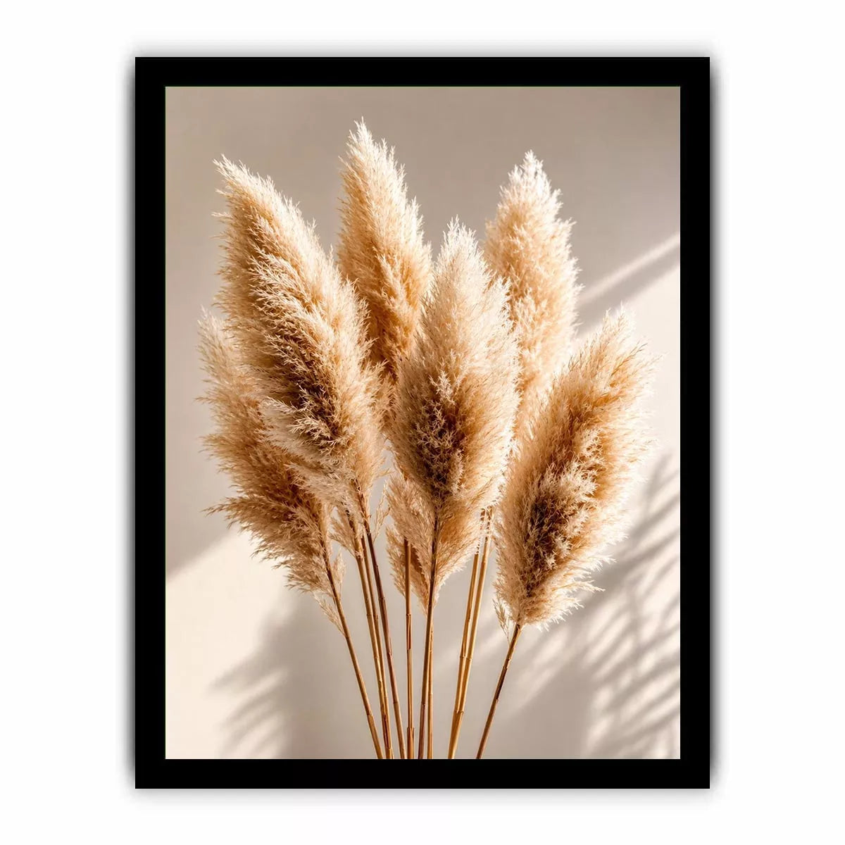pampas grass wall art neutral, boho pampas grass canvas, minimalist beige botanical artwork, soft neutral decor wall art
