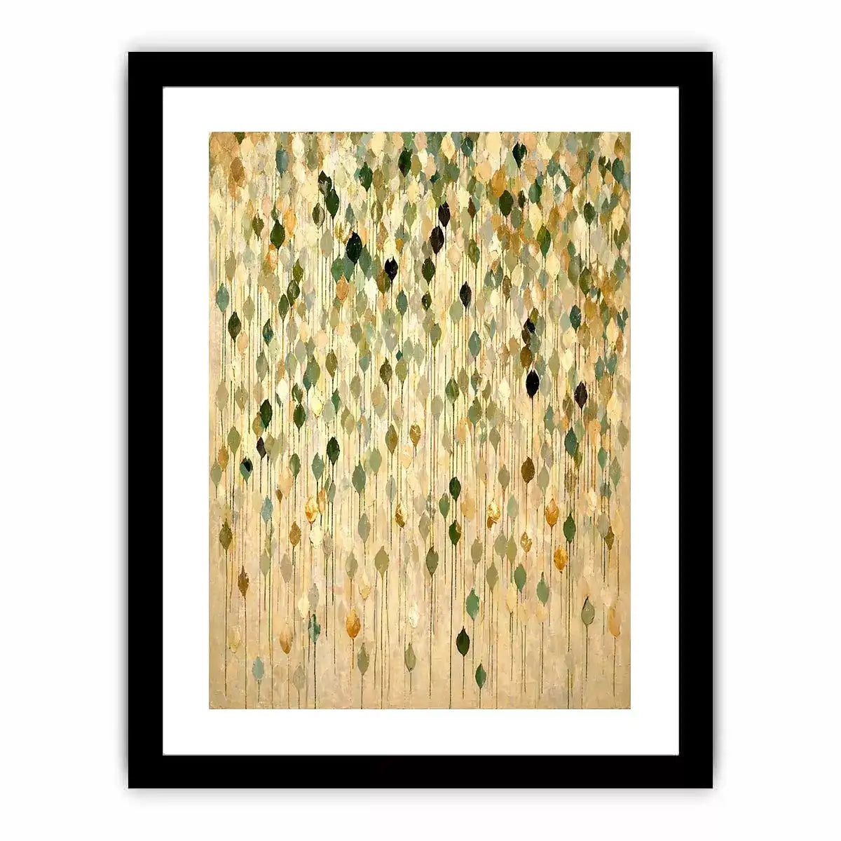 abstract leaf wall art neutral tones, botanical drip painting modern canvas, sage green beige abstract artwork, minimalist nature wall decor