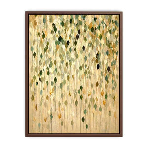 abstract leaf Canvas Print neutral tones, botanical drip painting modern canvas, sage green beige abstract artwork, minimalist nature wall decor