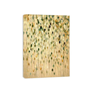 abstract leaf Canvas Print neutral tones, botanical drip painting modern canvas, sage green beige abstract artwork, minimalist nature wall decor