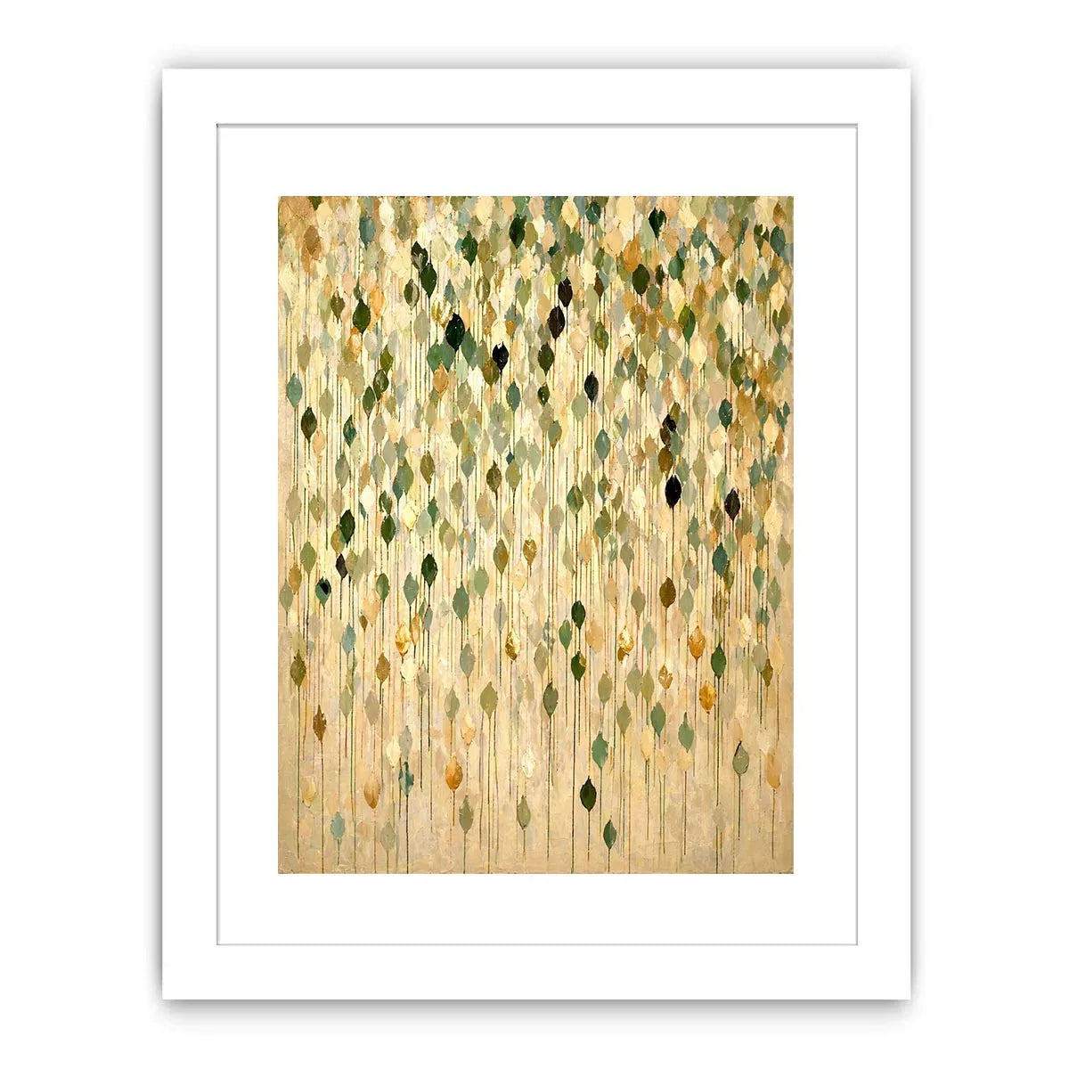 abstract leaf Canvas Print neutral tones, botanical drip painting modern canvas, sage green beige abstract artwork, minimalist nature wall decor