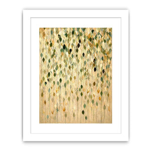 abstract leaf Canvas Print neutral tones, botanical drip painting modern canvas, sage green beige abstract artwork, minimalist nature wall decor