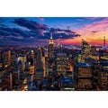 city skyline sunset Canvas Print, urban skyline twilight canvas, modern cityscape evening artwork, skyline lights wall decor