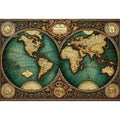 vintage world map Canvas Print, antique map canvas decor, classic atlas illustration artwork, old world map wall decor