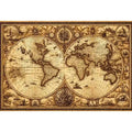 vintage antique world map canvas Canvas Print sepia old map detailed global decor