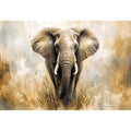 majestic elephant Canvas Print in golden savannah tones luxury wildlife canvas