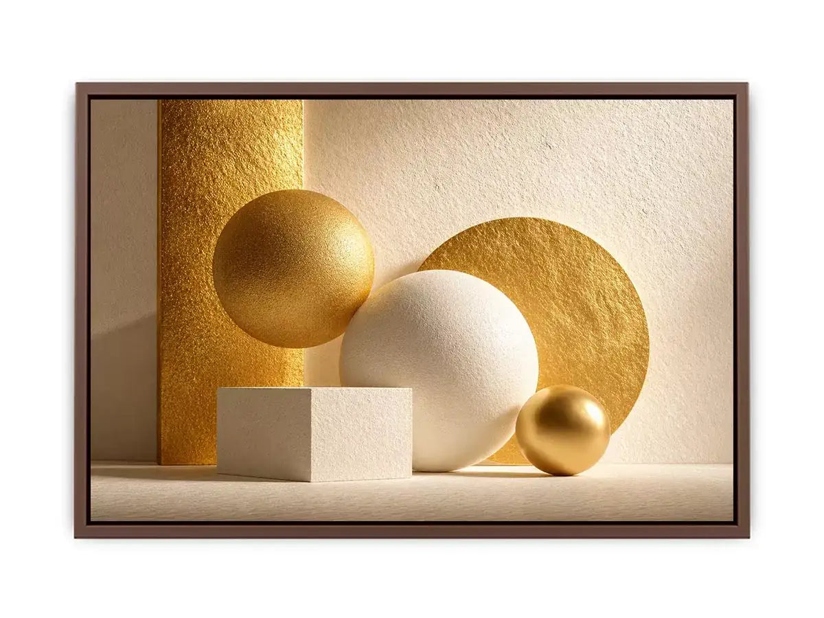 minimal gold geometric abstract Canvas Print luxury neutral modern canvas shapes