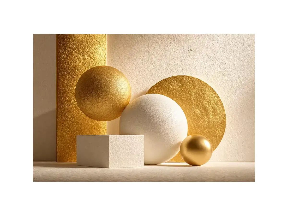 minimal gold geometric abstract Canvas Print luxury neutral modern canvas shapes
