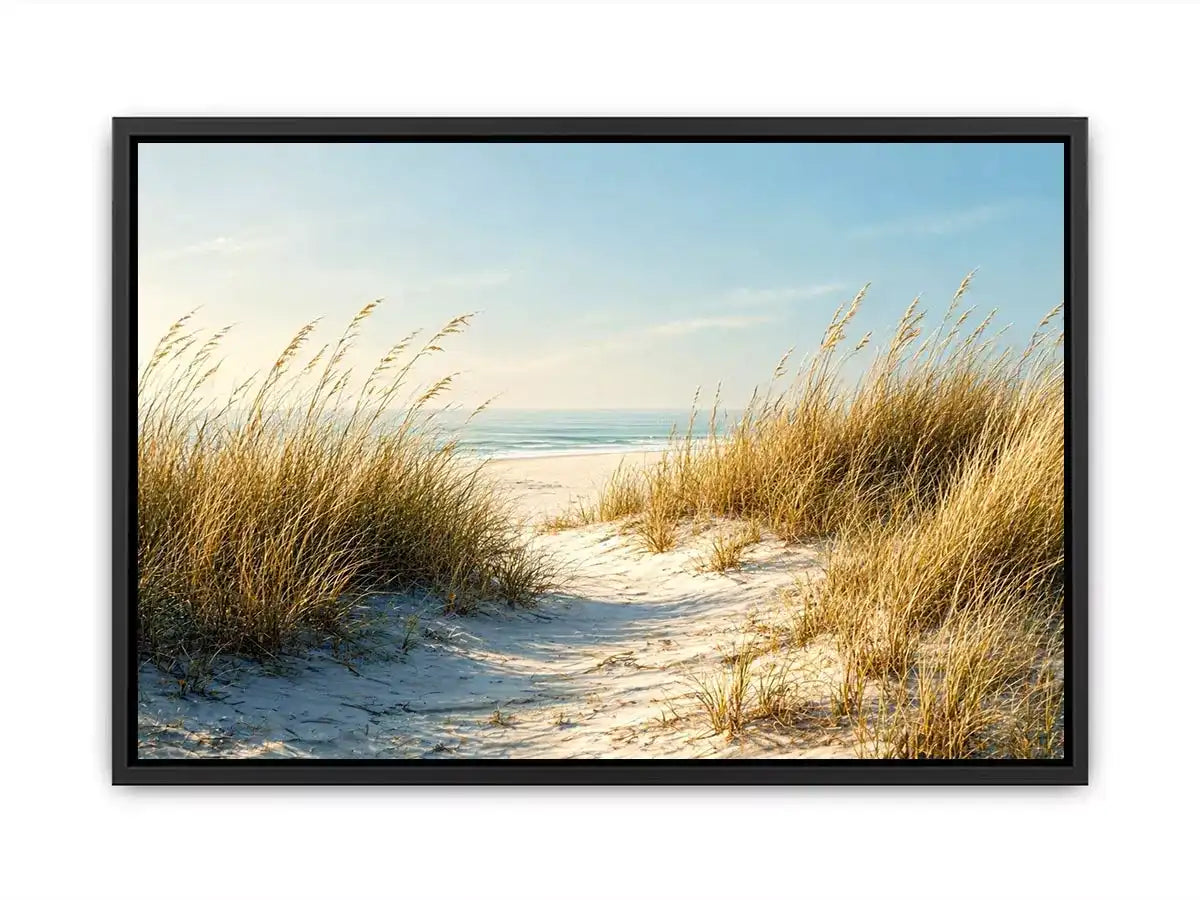 coastal dunes beach path landscape wall art soft neutral ocean canvas decor