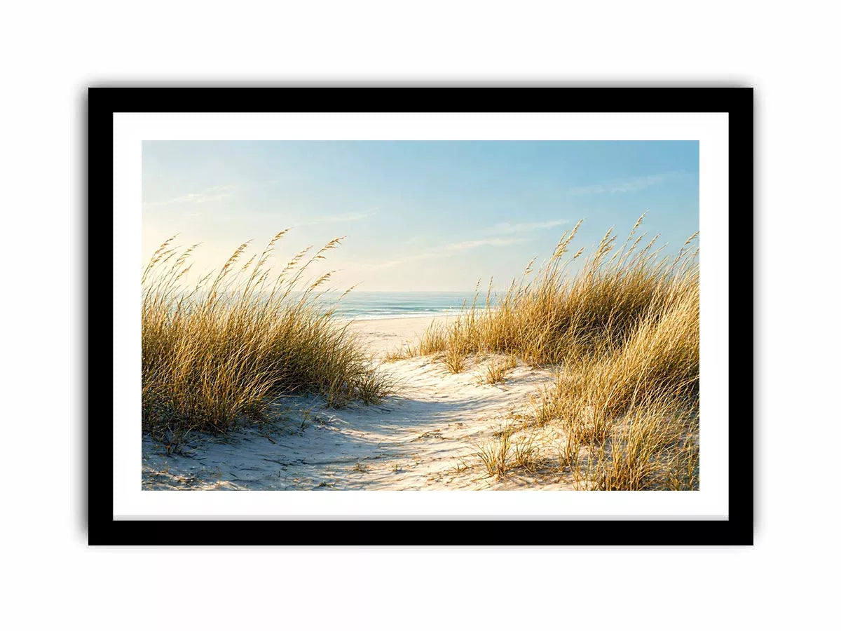 coastal dunes beach path landscape wall art soft neutral ocean canvas decor