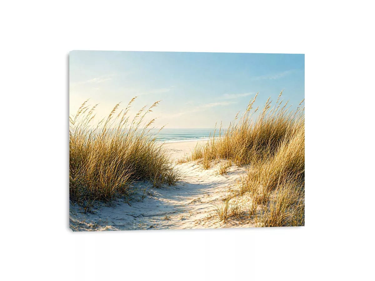 coastal dunes beach path landscape Canvas Print soft neutral ocean canvas decor