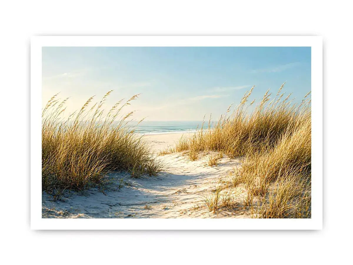 coastal dunes beach path landscape wall art soft neutral ocean canvas decor