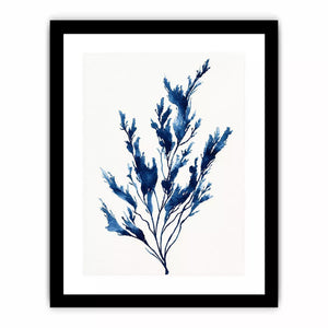 minimal blue botanical watercolor leaf modern neutral Canvas Print canvas